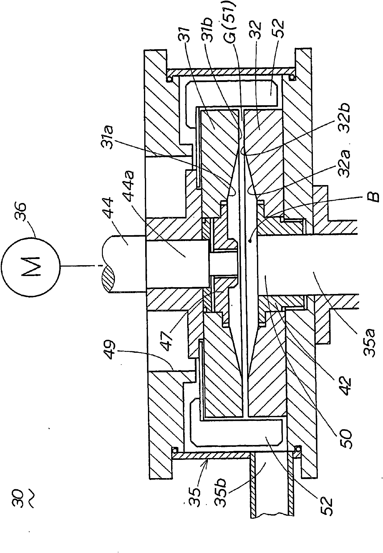 Method of beating used paper, method of processing used paper, device for beating used paper and apparatus for processing used paper