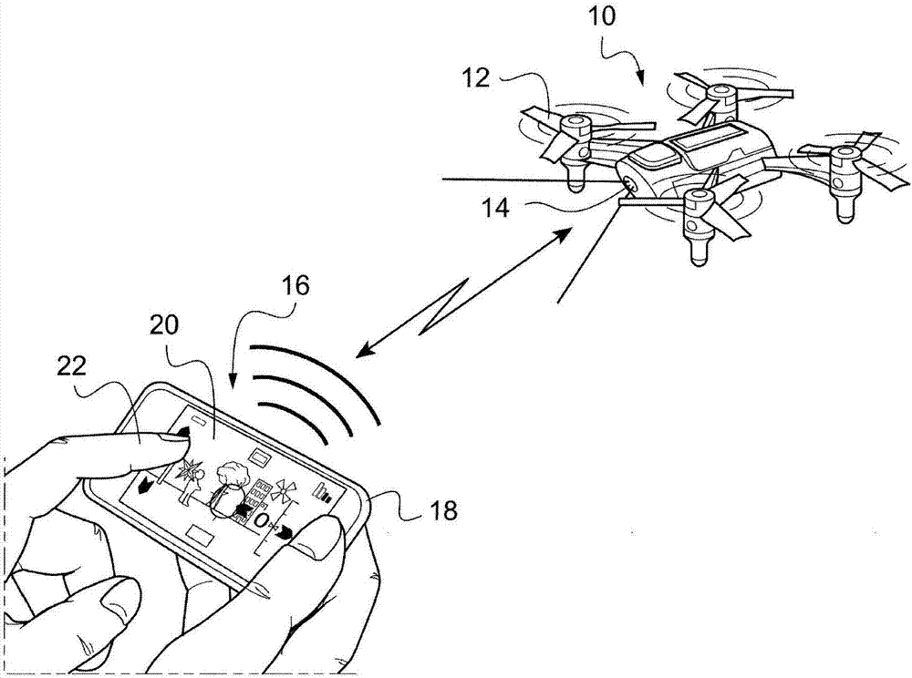 Local network for the simultaneous exchange of data between a drone and a plurality of user terminals