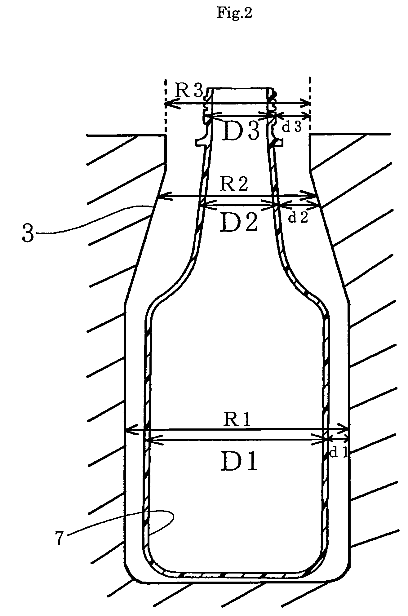 DLC film coated plastic container, and device and method for manufacturing the plastic container