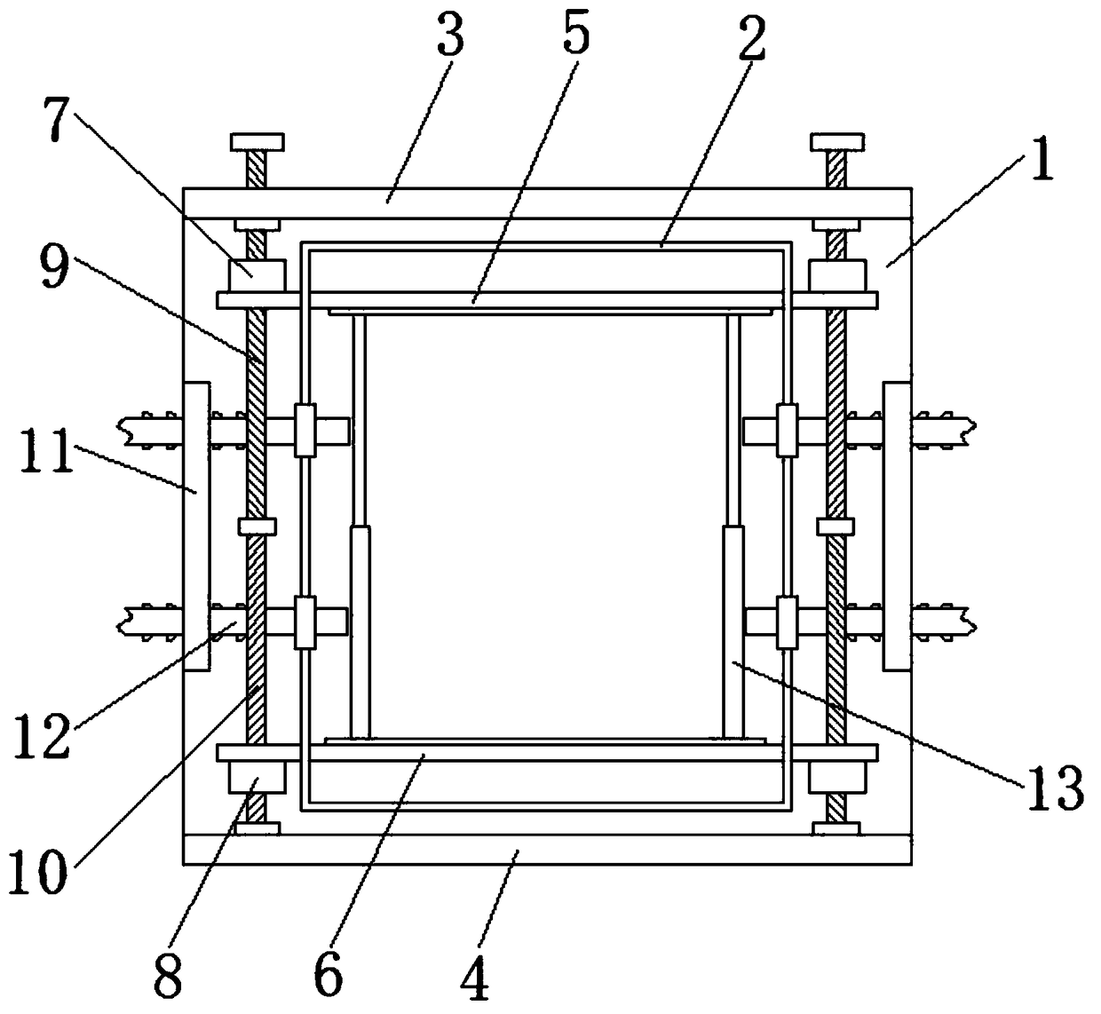 Framework with adjustable size for reinforced concrete stone plate