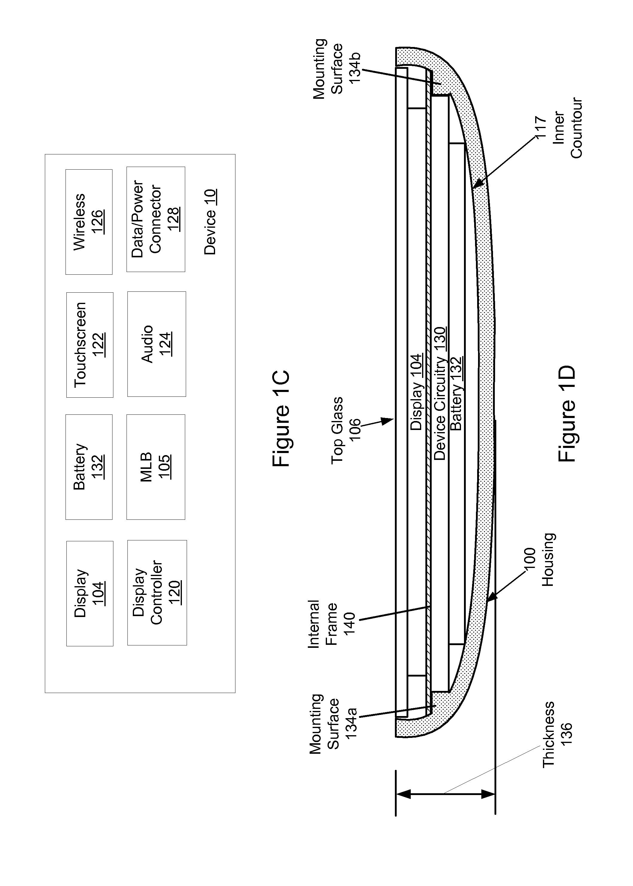 Internal frame optimized for stiffness and heat transfer