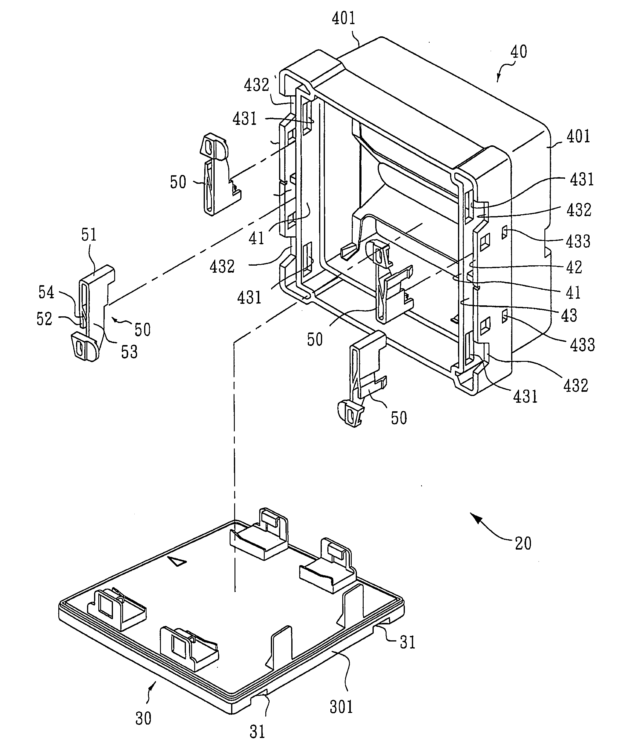 Fastening structure of clean container
