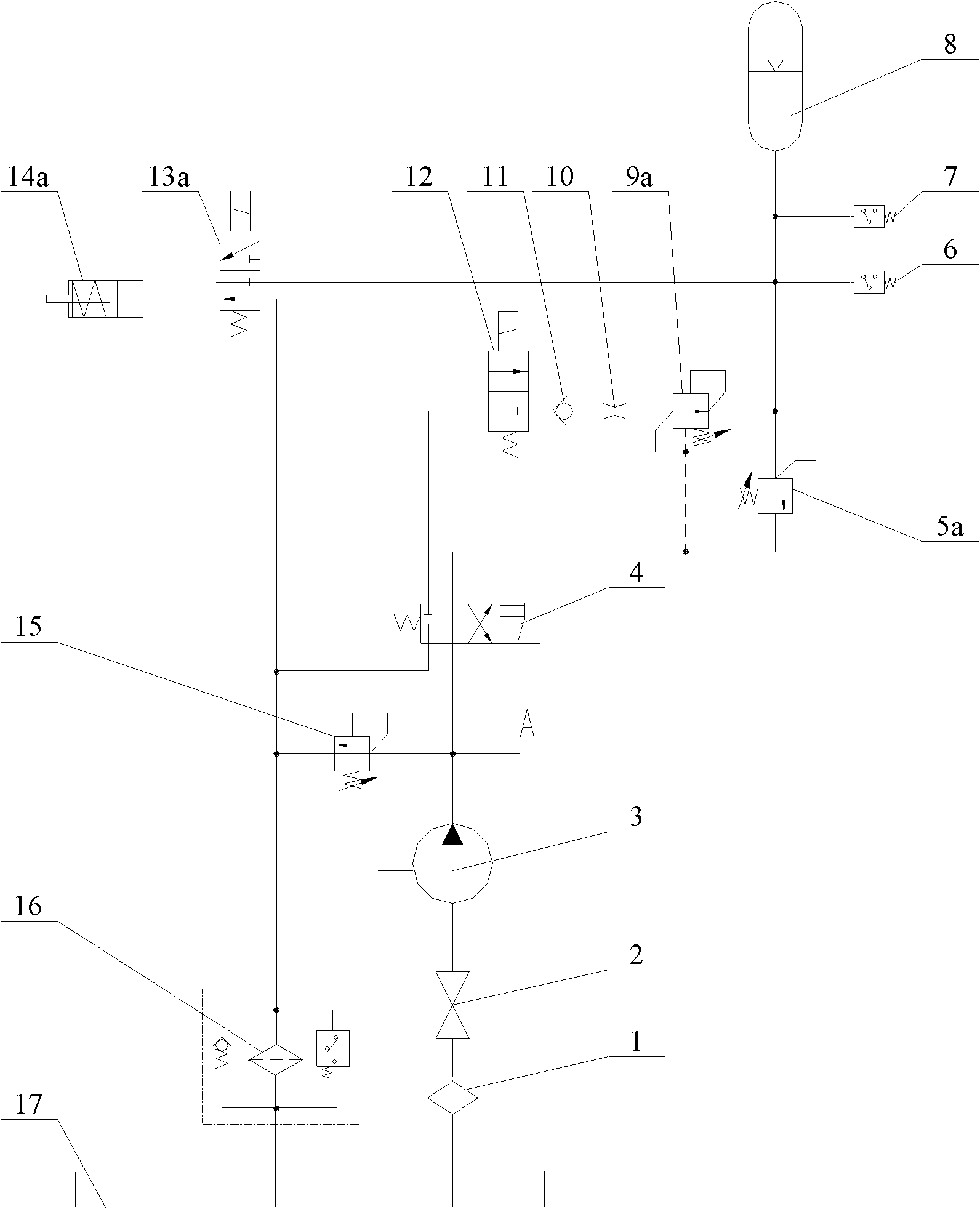 Wheeled crane and chassis hydraulic control system thereof