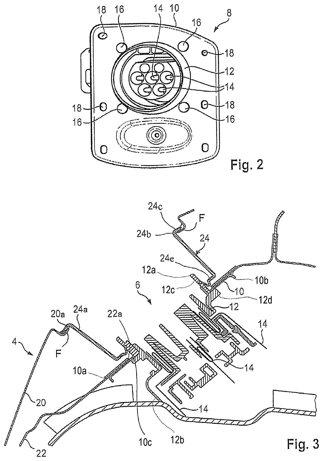 Charging connection apparatus for a motor vehicle