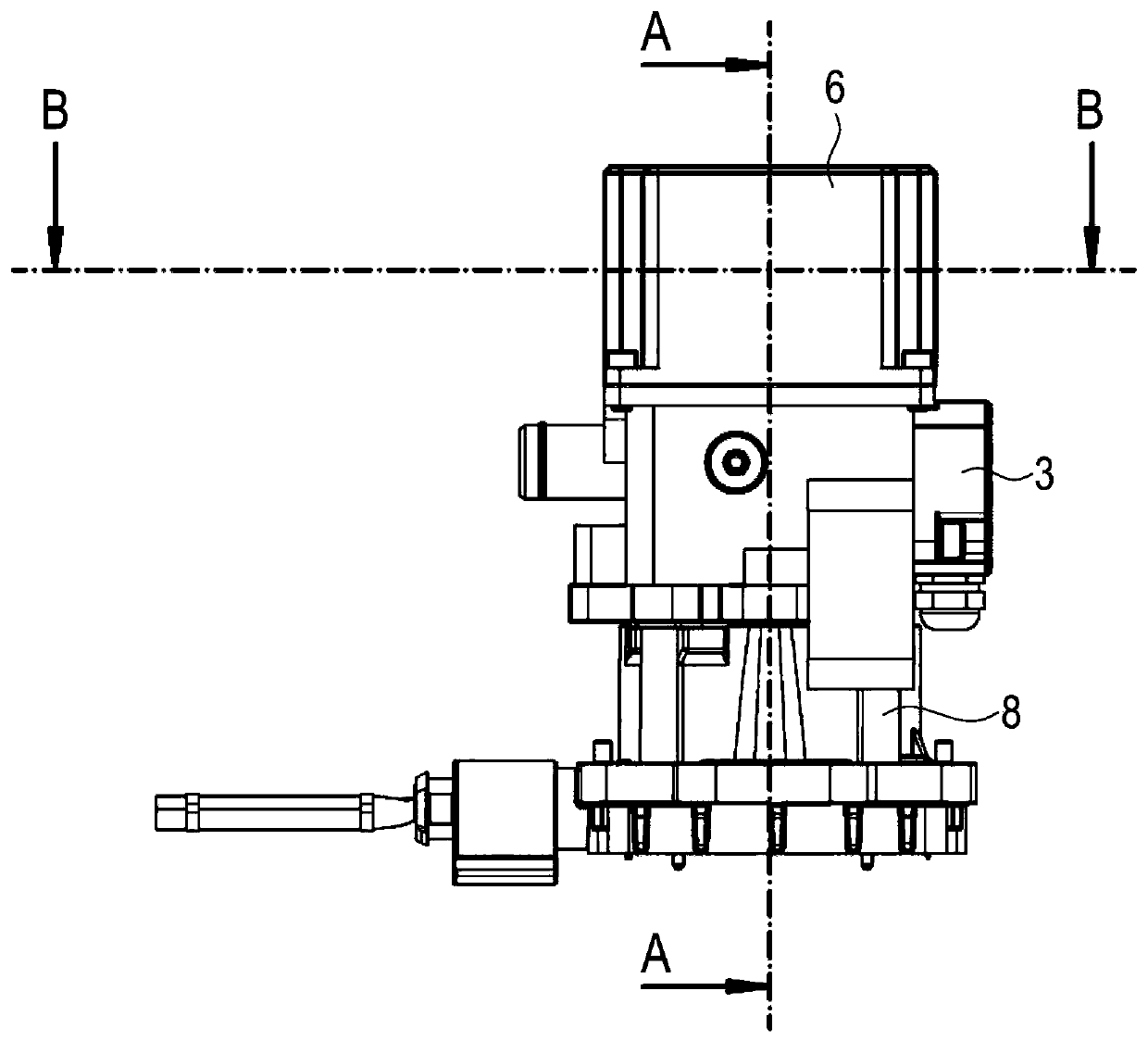 Pump unit for providing a hydraulic pressure for actuating an actuator in the drive train of a motor vehicle