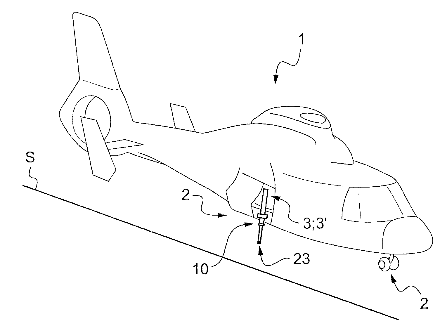 Rotary wing aircraft provided with an emergency undercarriage