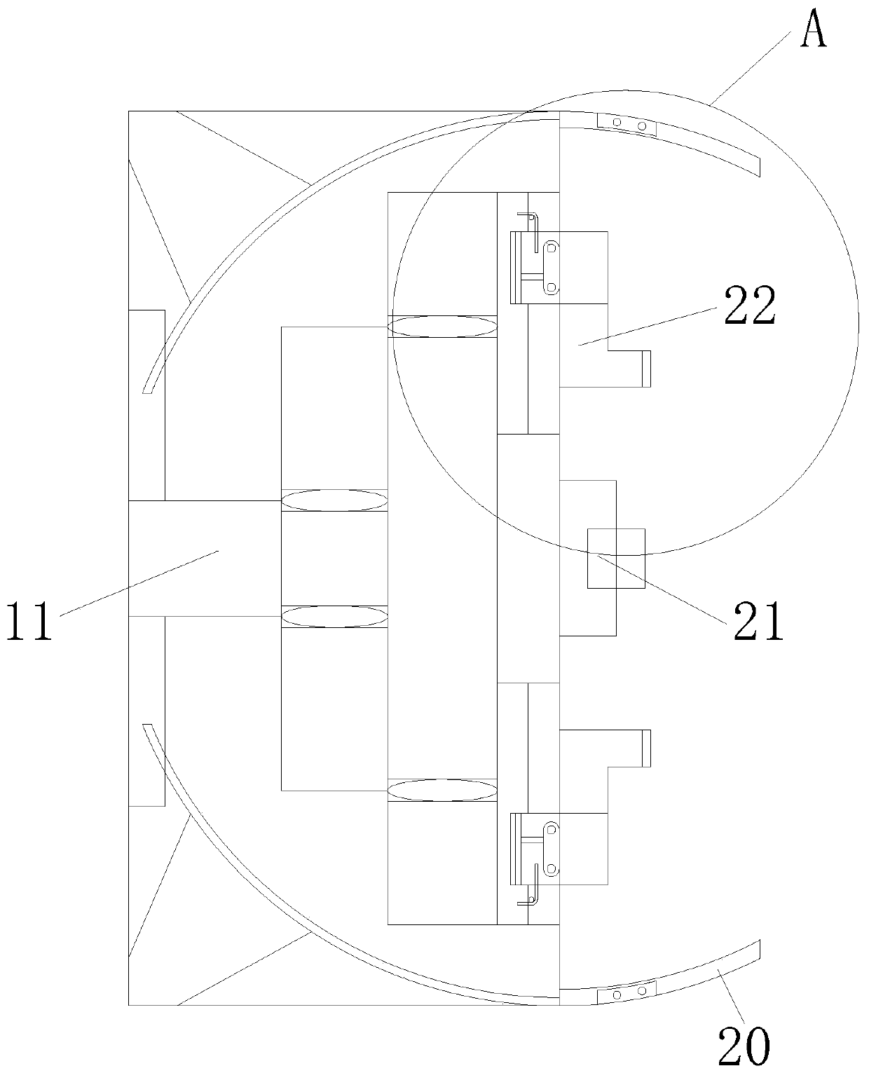 Round shaft clamping self-locking device based on dust prevention and reinforcing integration