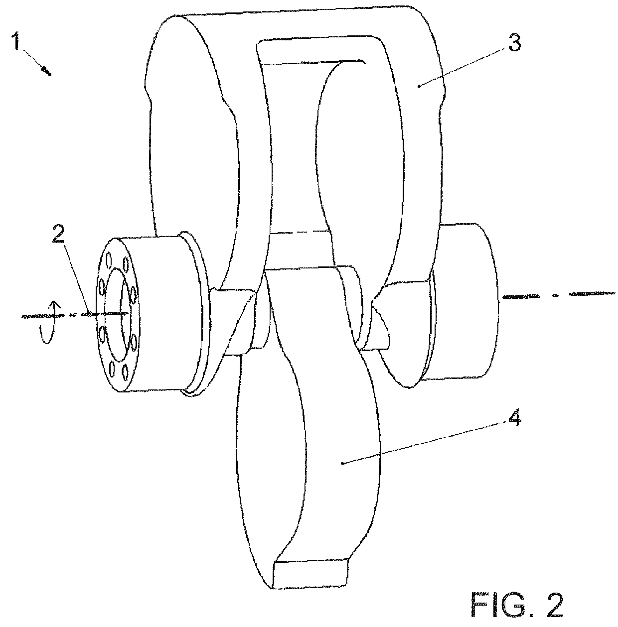Eccentric shaft assembly having fixed and movable eccentric masses