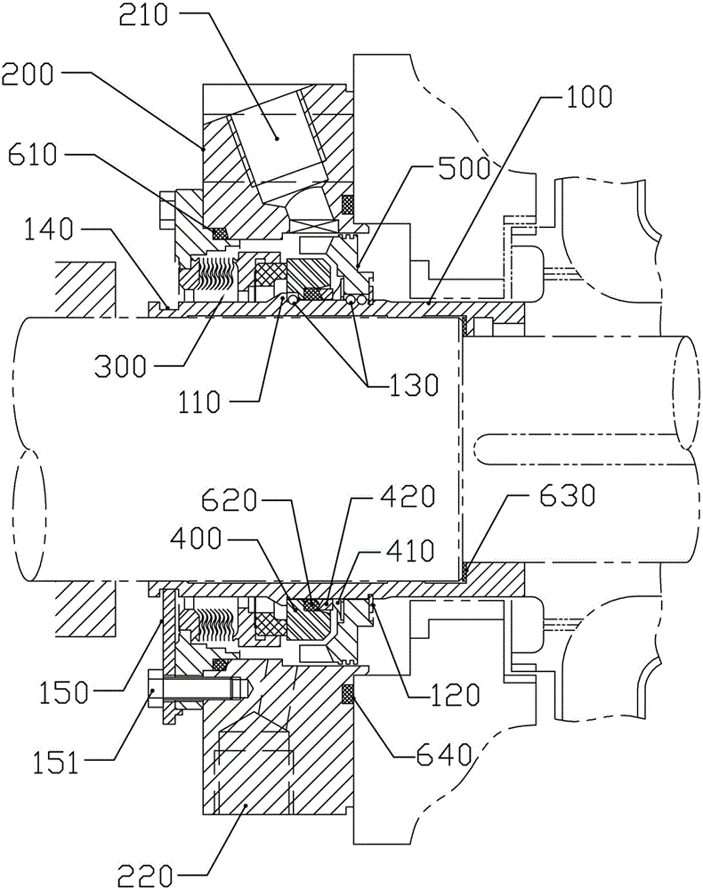 Bellows mechanical sealing device with self-circulation function