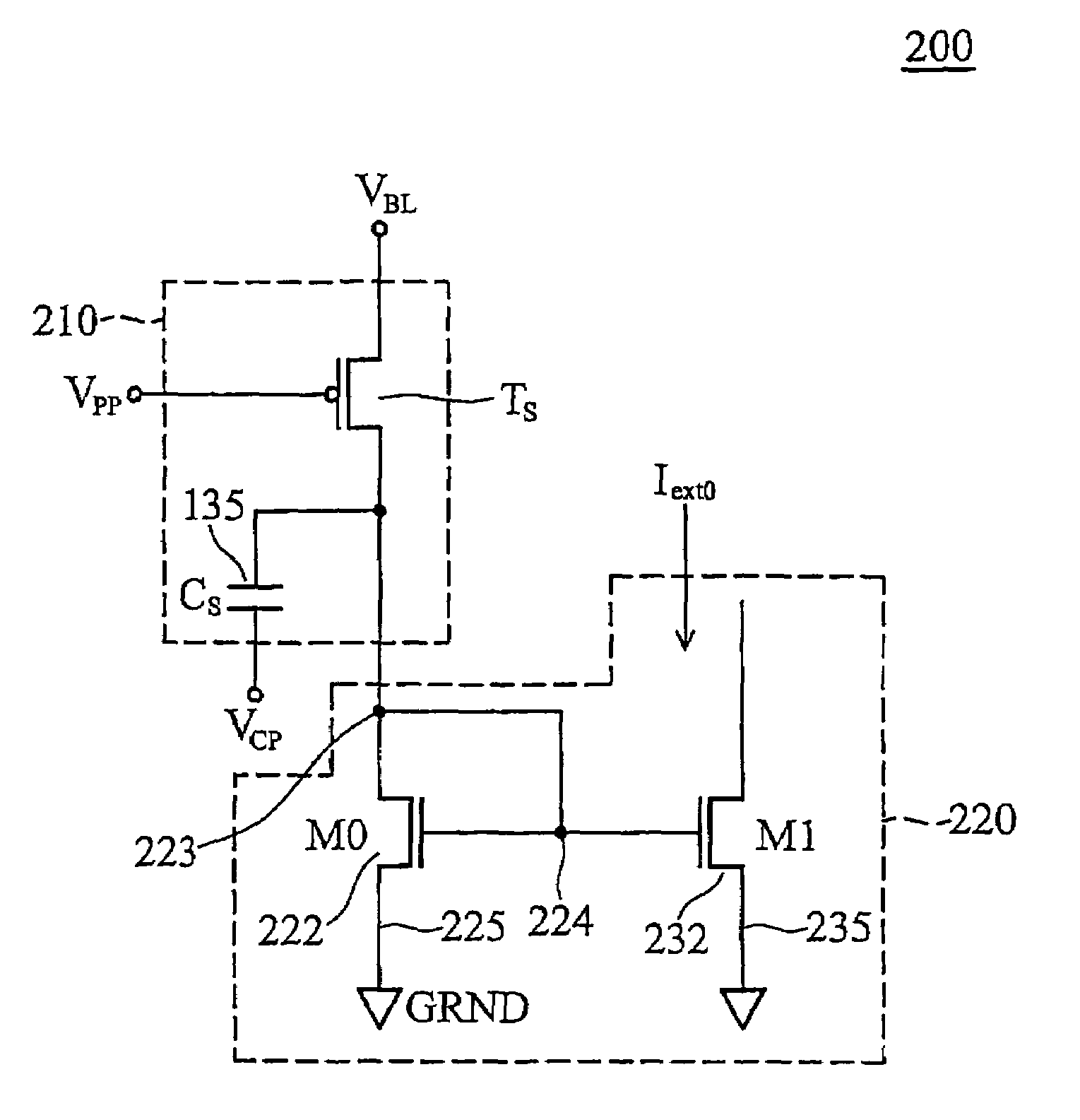 Dynamic random access memory cell leakage current detector