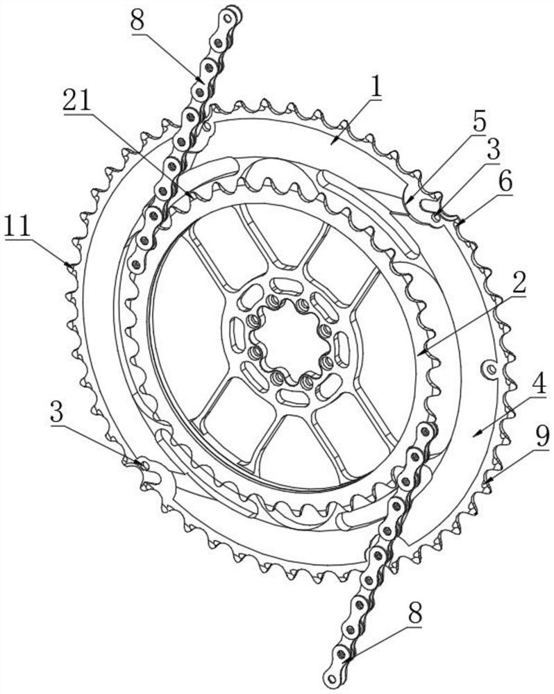 Variable speed chain wheel structure for light load chain transmission and optimization method thereof
