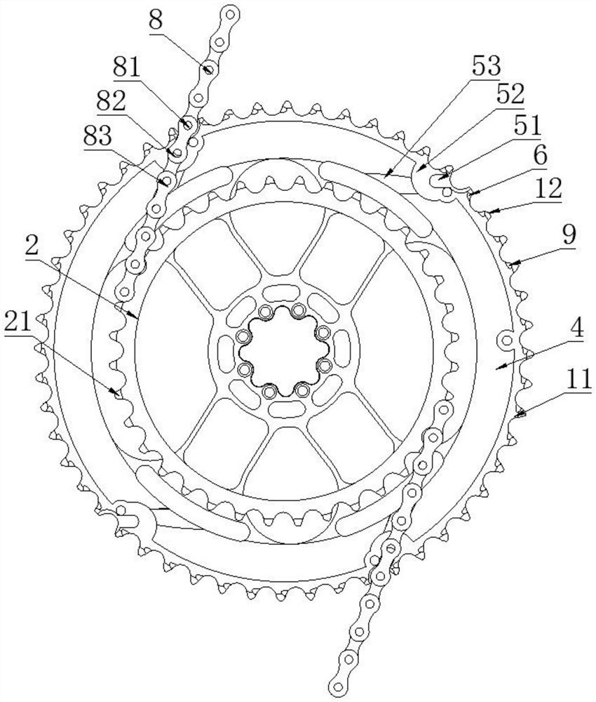 Variable speed chain wheel structure for light load chain transmission and optimization method thereof
