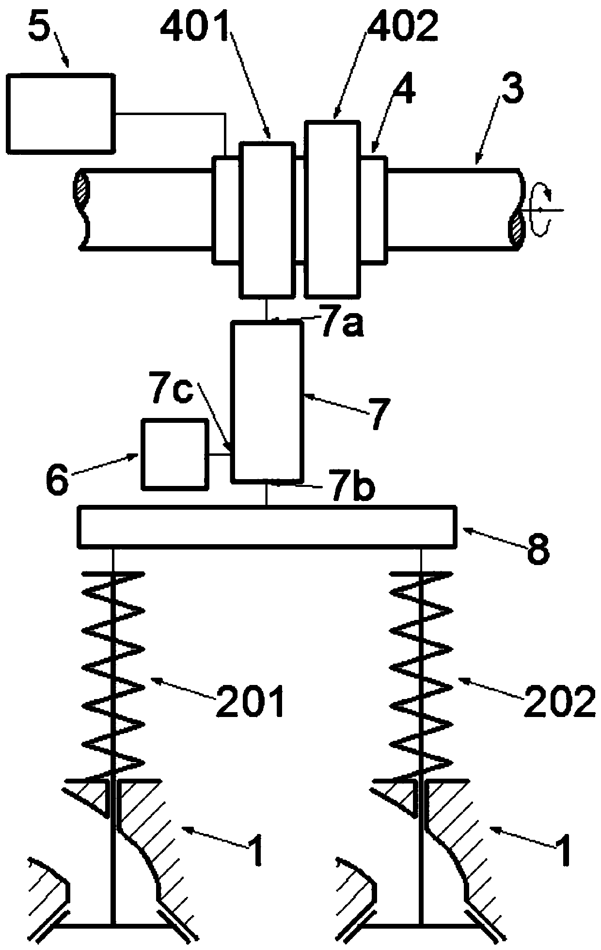 An axially movable multi-mode four-bar variable valve drive system