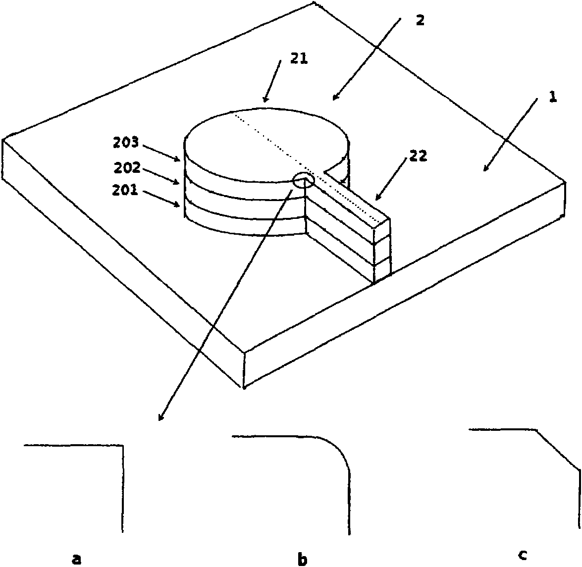 Directional output disc micro-cavity laser device