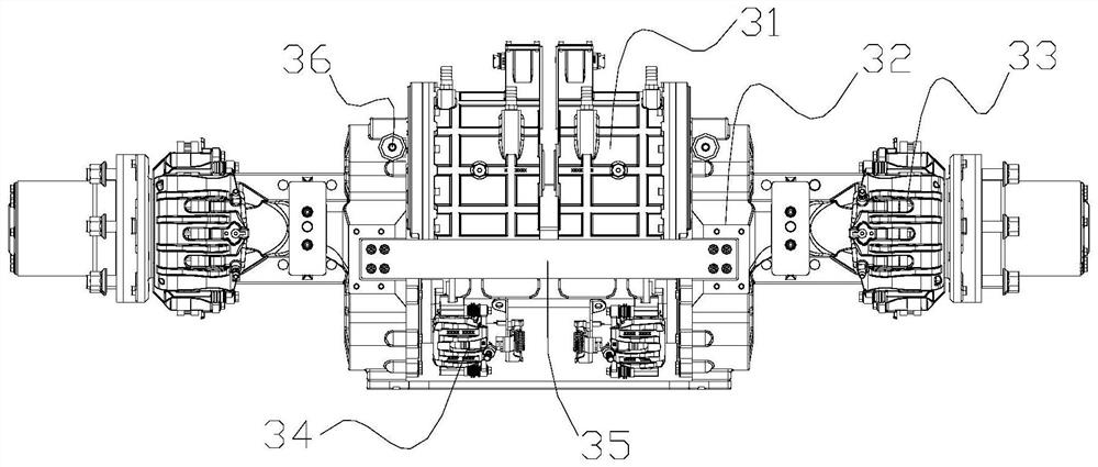 Distributed drive system for leaf spring suspension