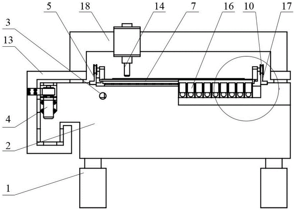 Water-floating type ultra-thin glass substrate measuring platform