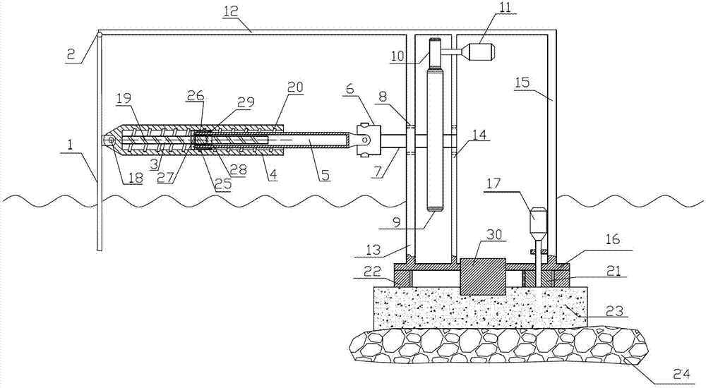 Two-way drive rotary wave power generation device with wave push plate