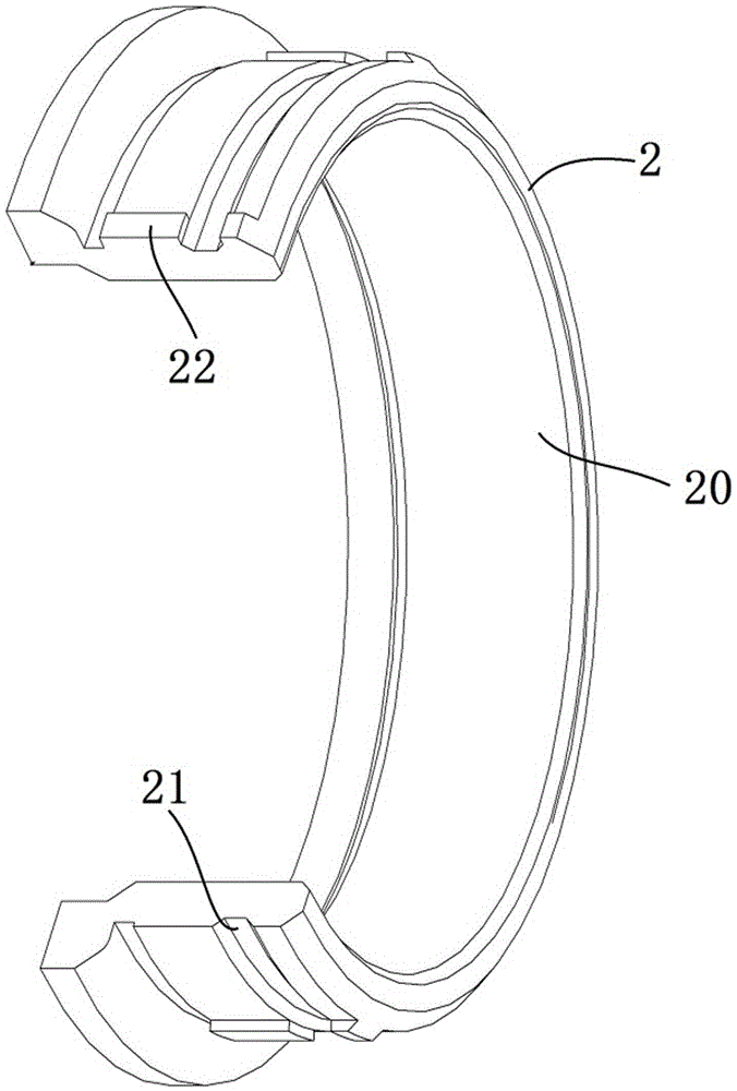 Connecting ring and socket as well as pulling and separating connector