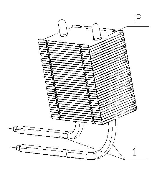Radiating module with heat conducting pipe and buckling type radiating fin in close fit with each other