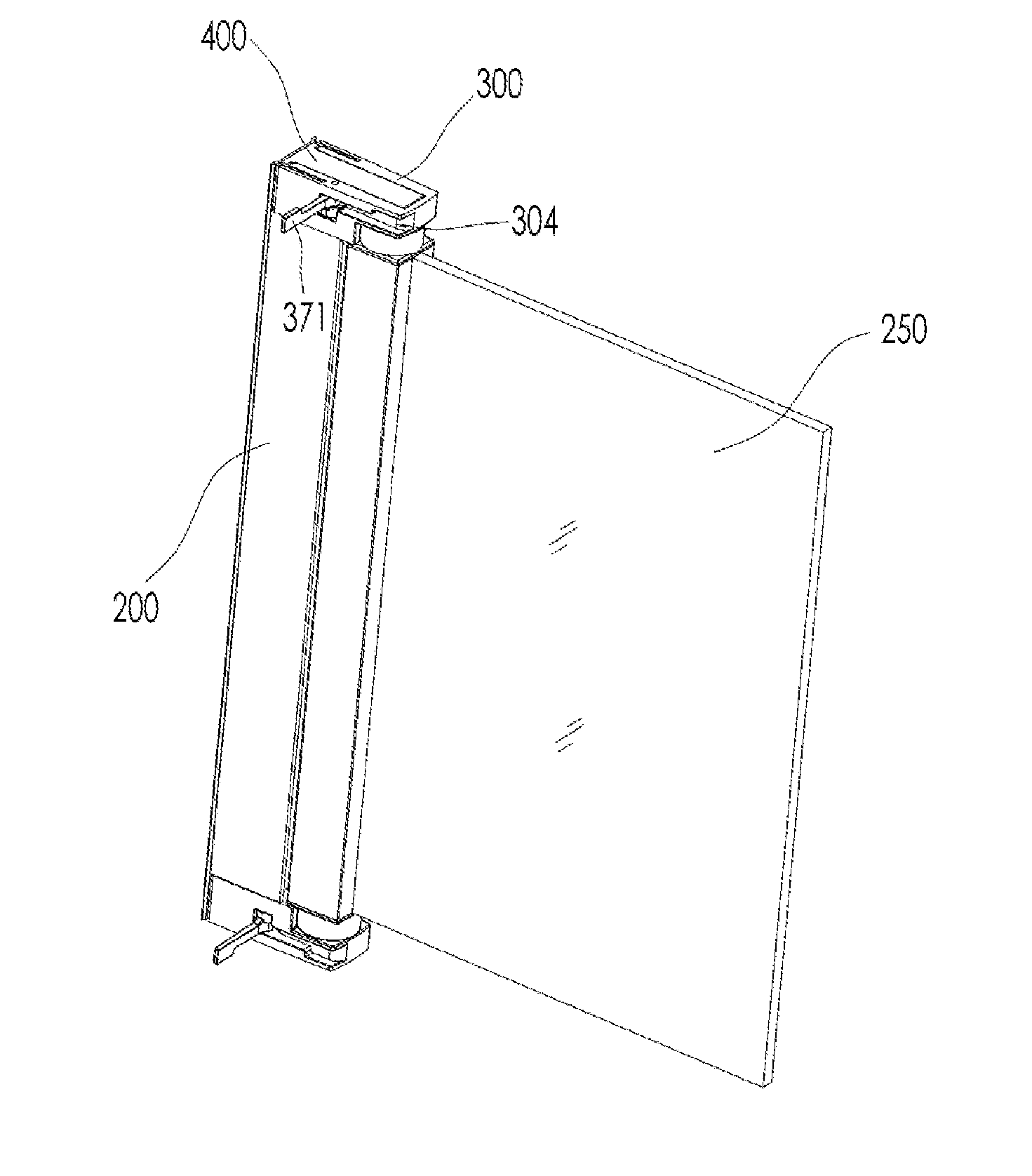Shower door assembly for fast assembling and adjustment