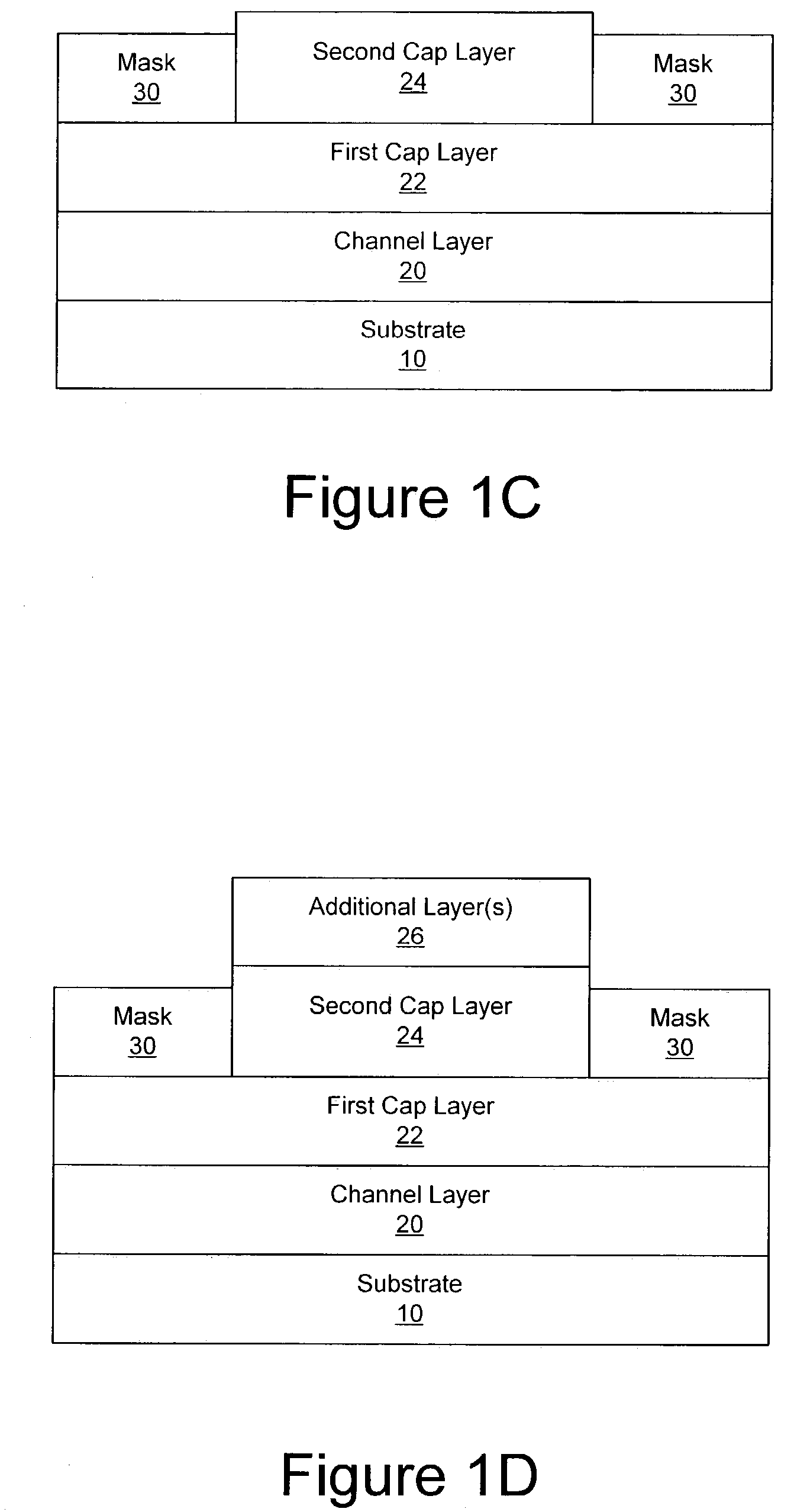 Nitride-based transistors and methods of fabrication thereof using non-etched contact recesses