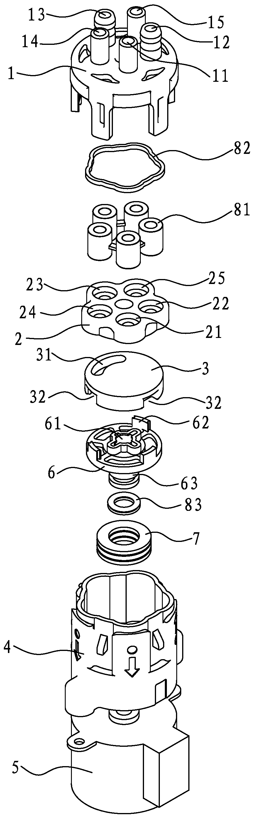 Inlet and outlet two-in-one valve body and cleaning device with the valve body