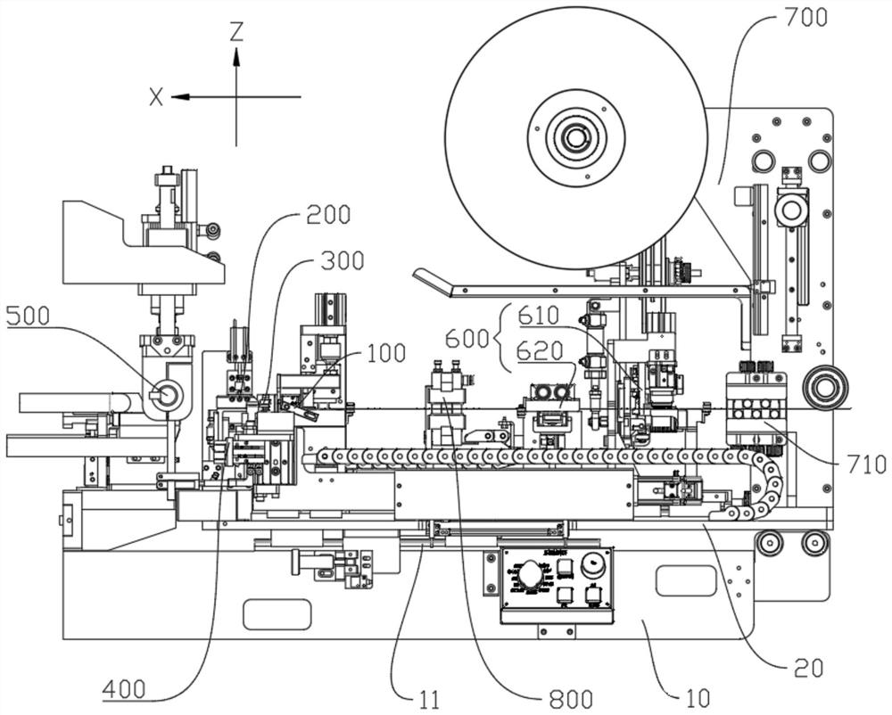 Tab welding device and battery cell production equipment