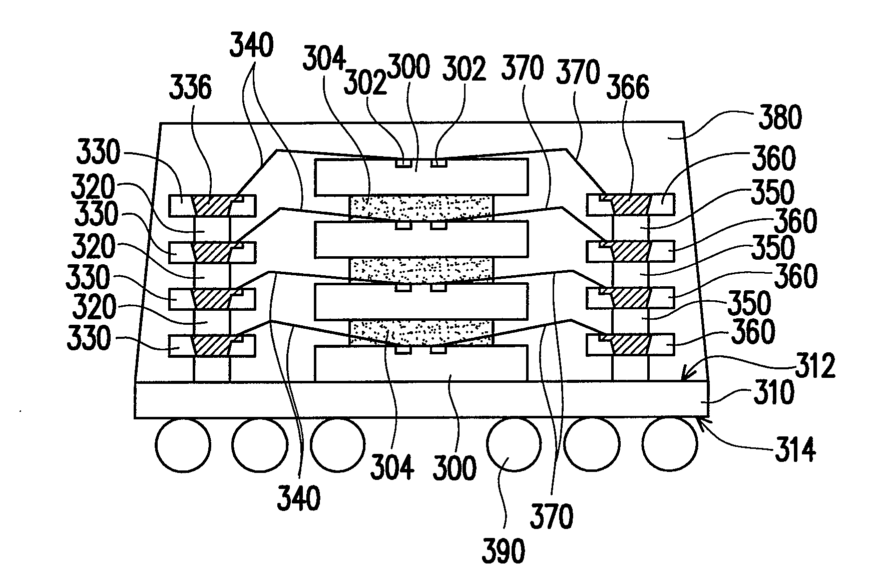 Stacked-type chip package structure and fabrication method thereof
