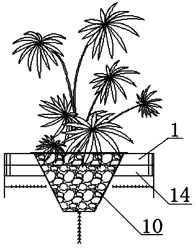 A three-dimensional combined ecological floating island system based on river navigation