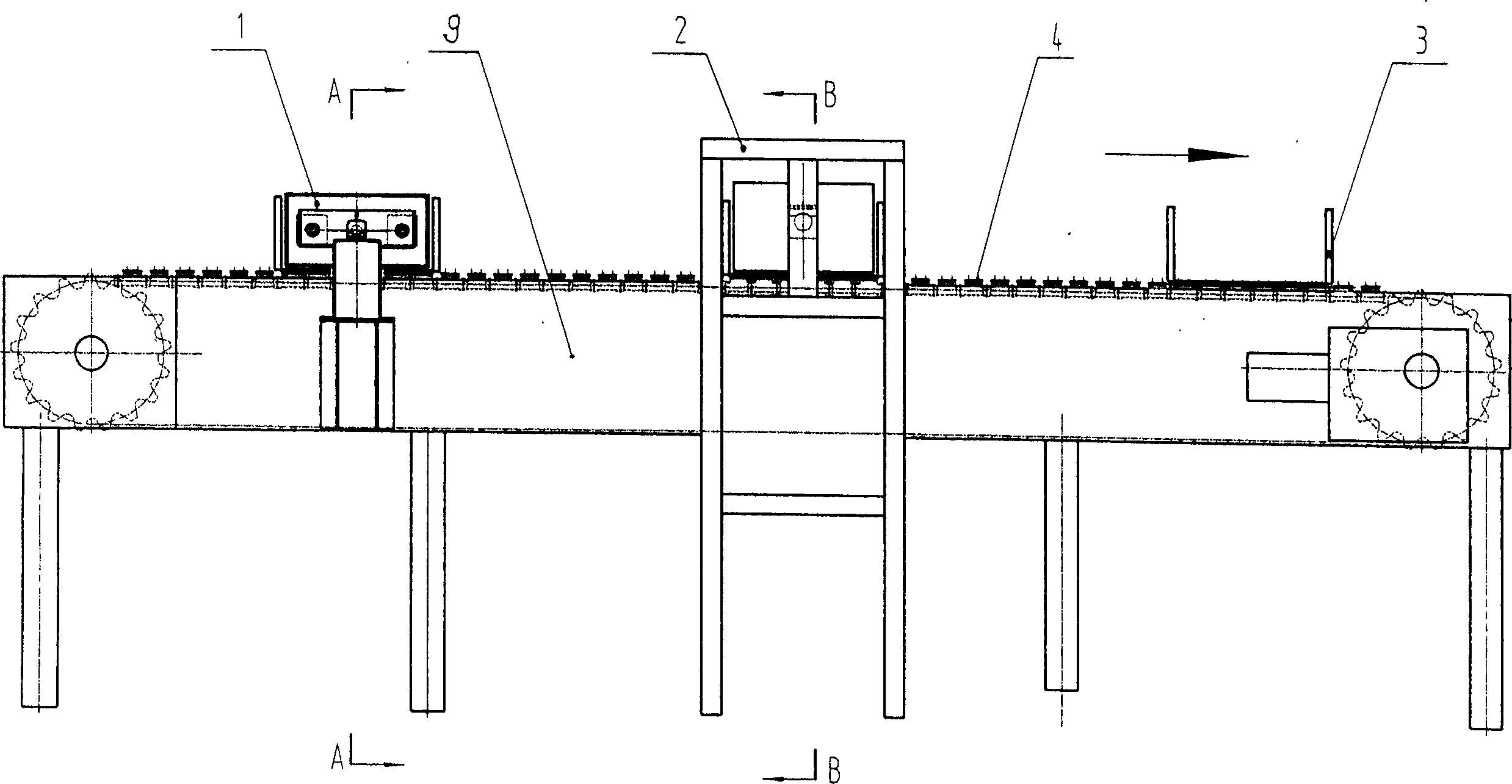 Side chain conveying device