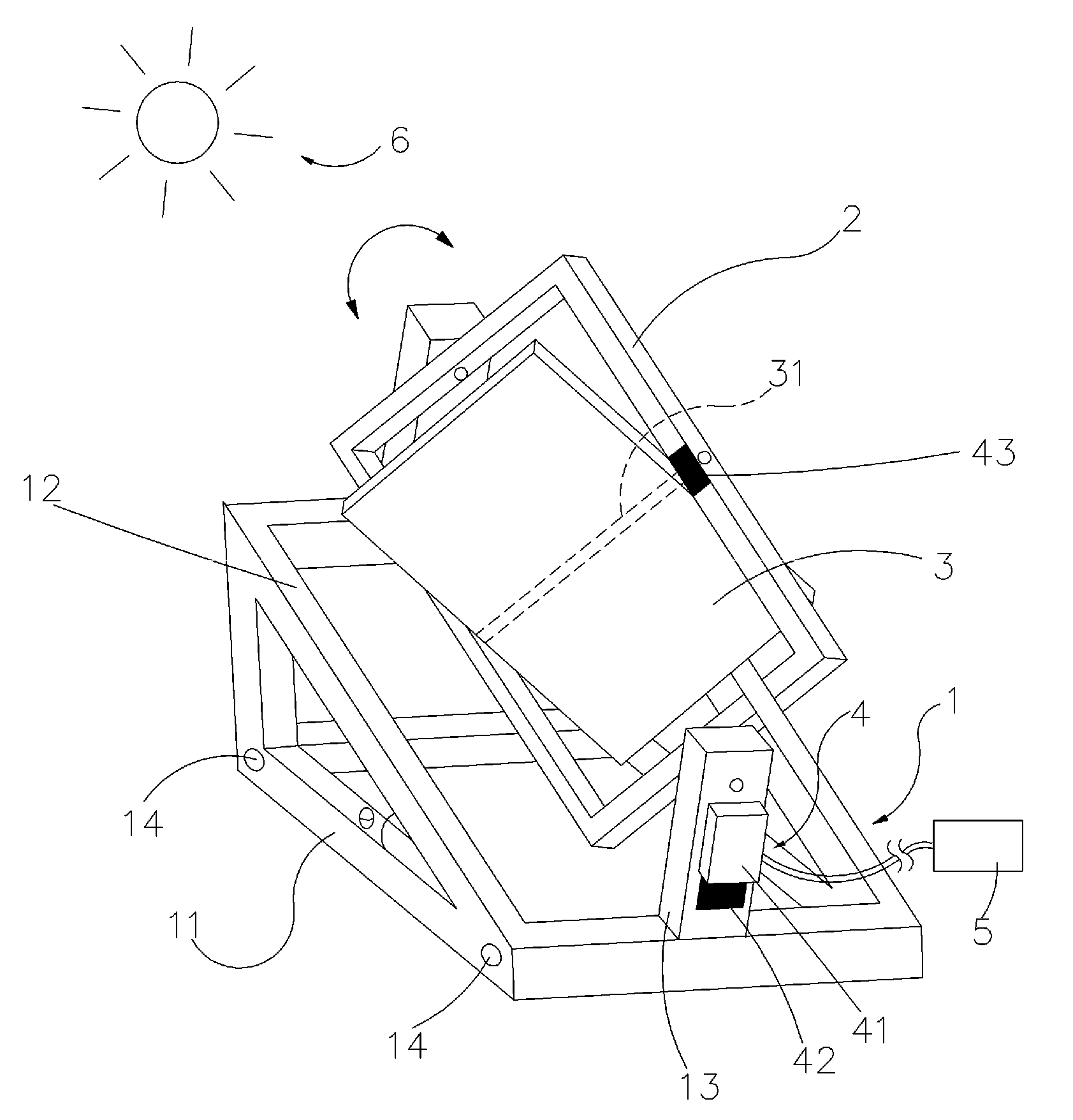 Control Method and Device for Quasi-Uniaxial Sun Chase of Solar Panels