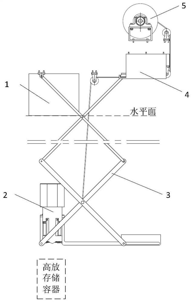 Liftable temporary storage container assembly for dismounting nuclear reactor detector assembly and method