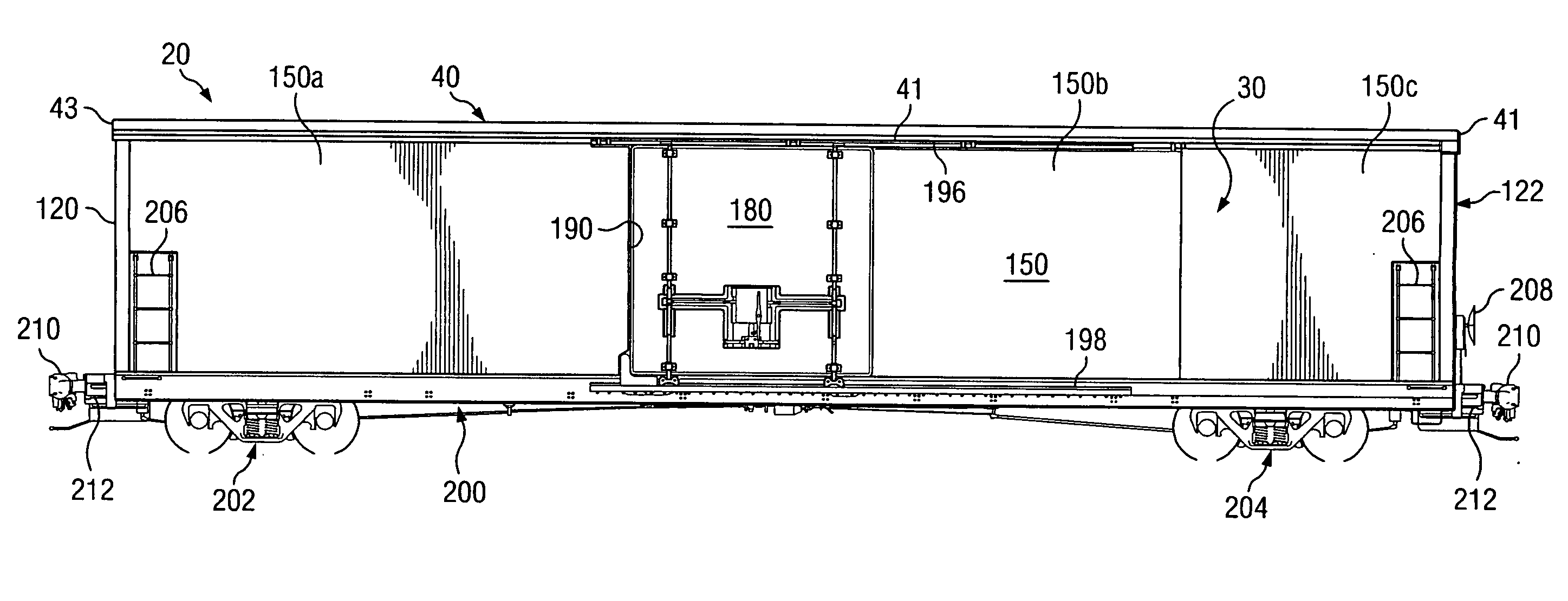 Boxcar with load restraint system