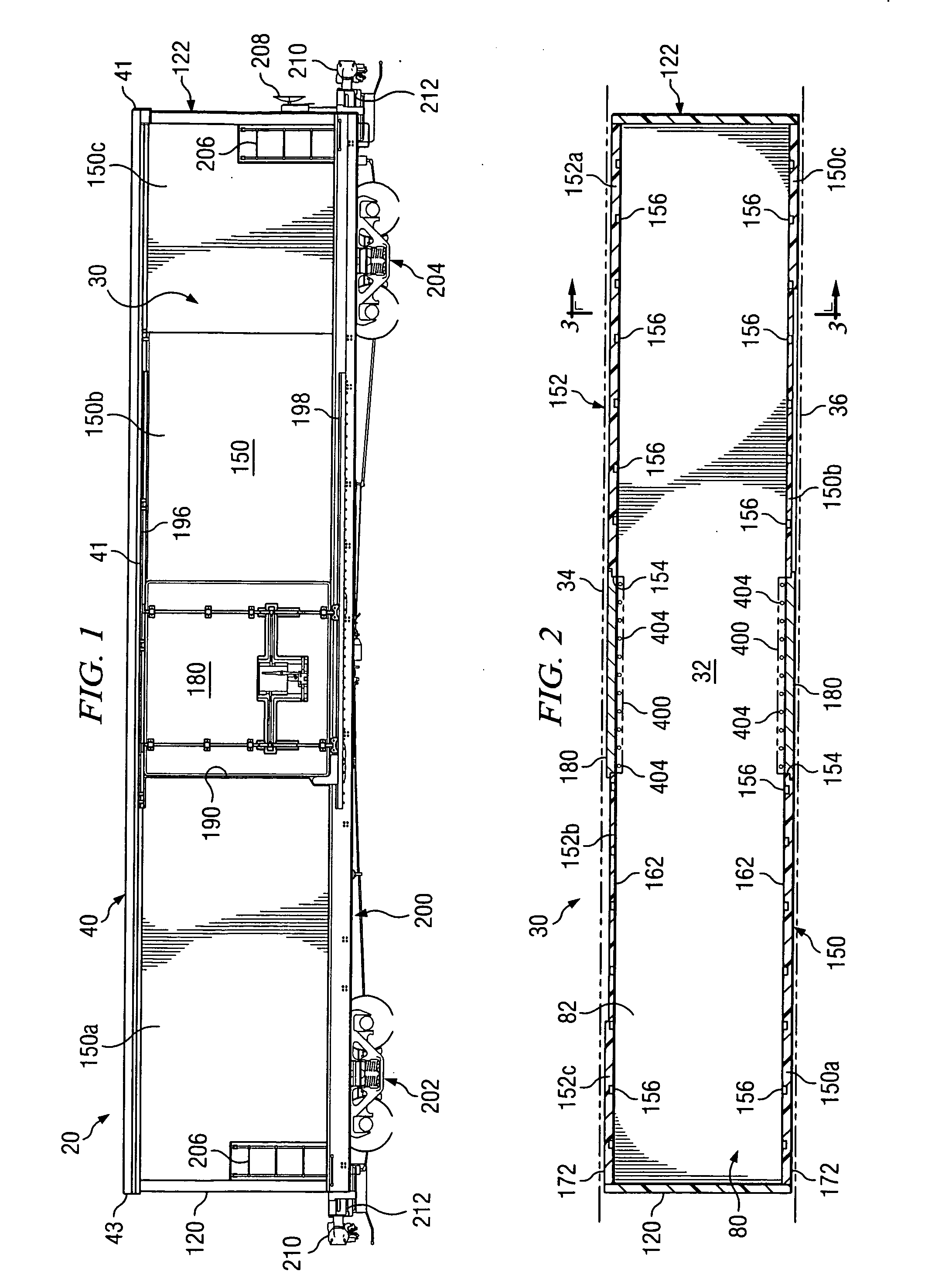 Boxcar with load restraint system