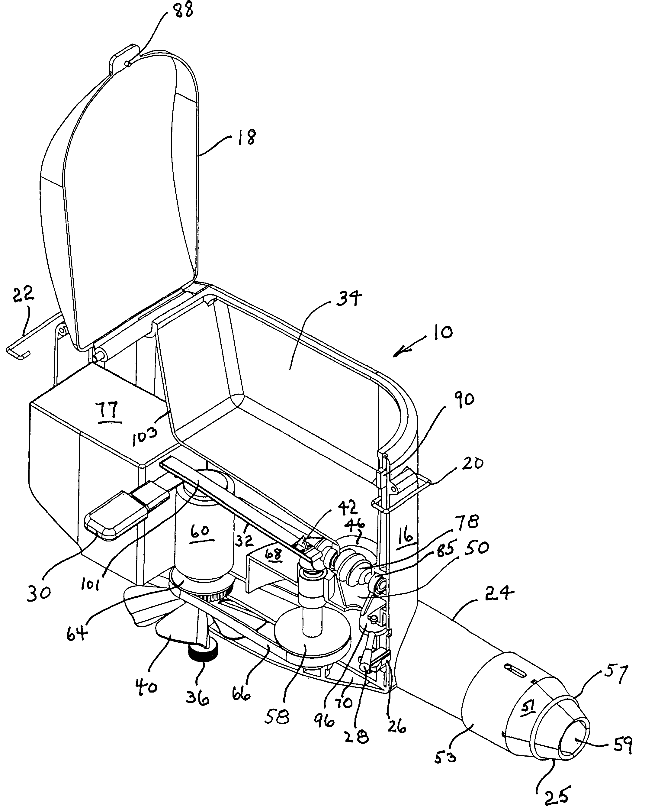 Portable particle spreader/blower