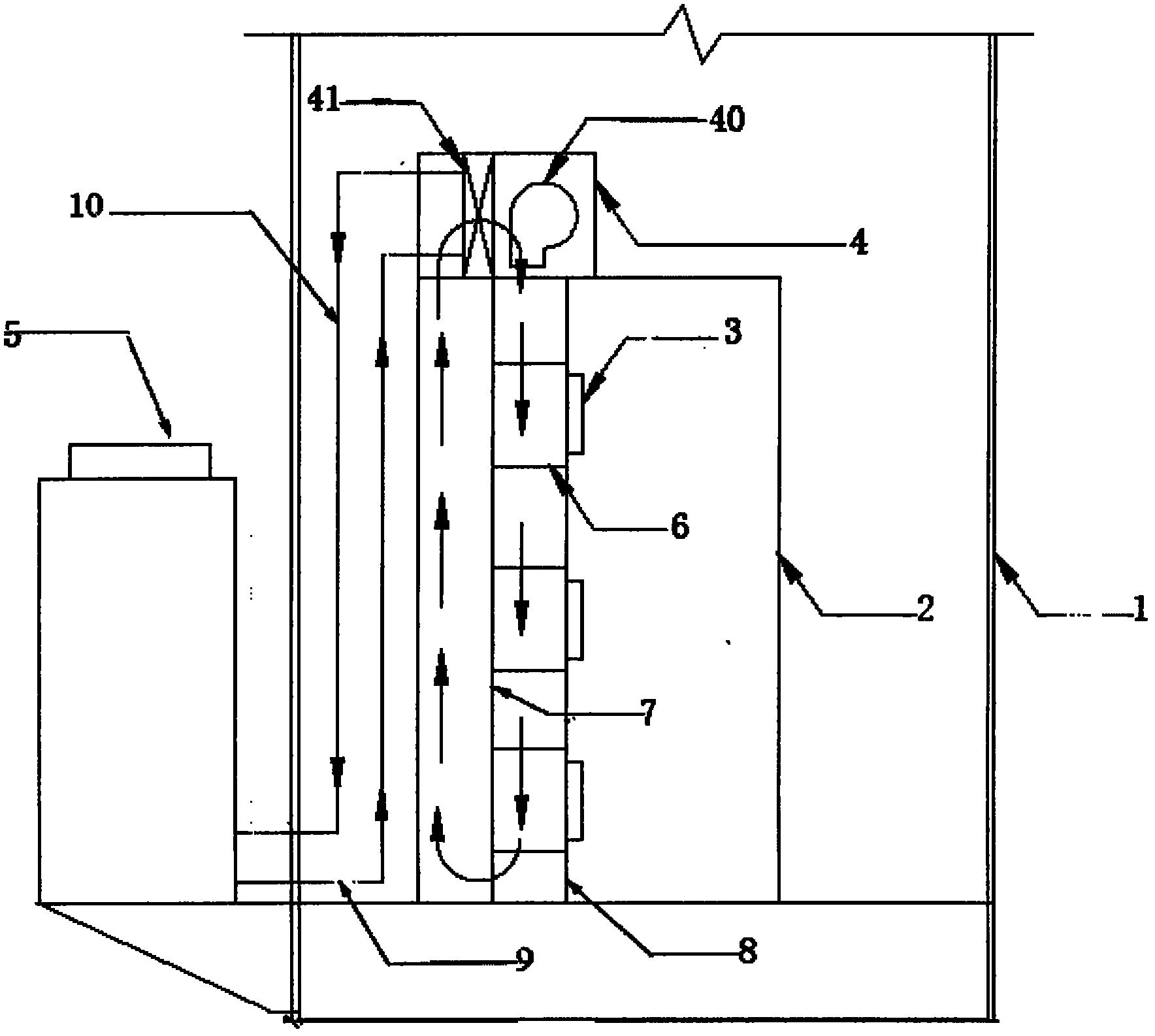 Airtight cabinet cooling system and wind power generating set