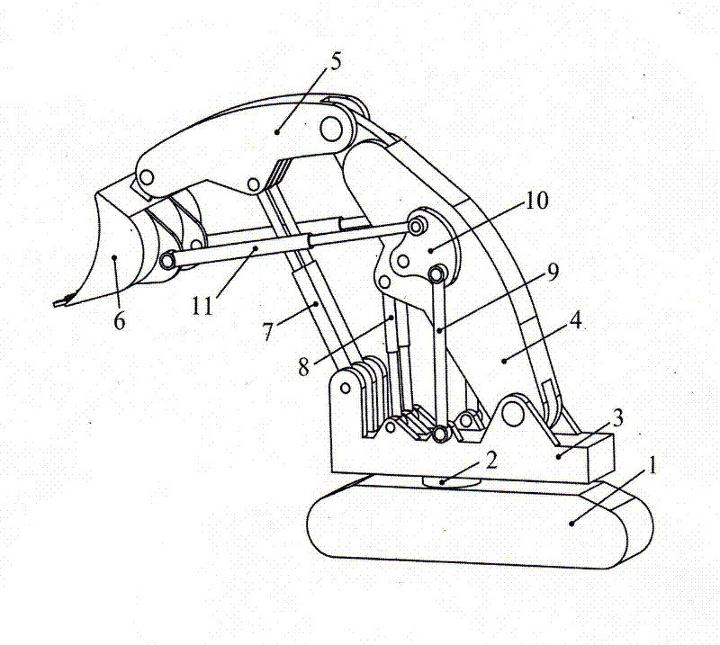 Four-degree-of-freedom series-parallel combined heavy-load mechanical arm