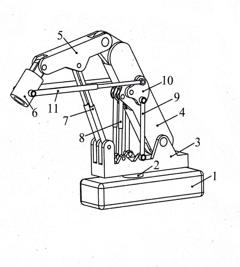 Four-degree-of-freedom series-parallel combined heavy-load mechanical arm