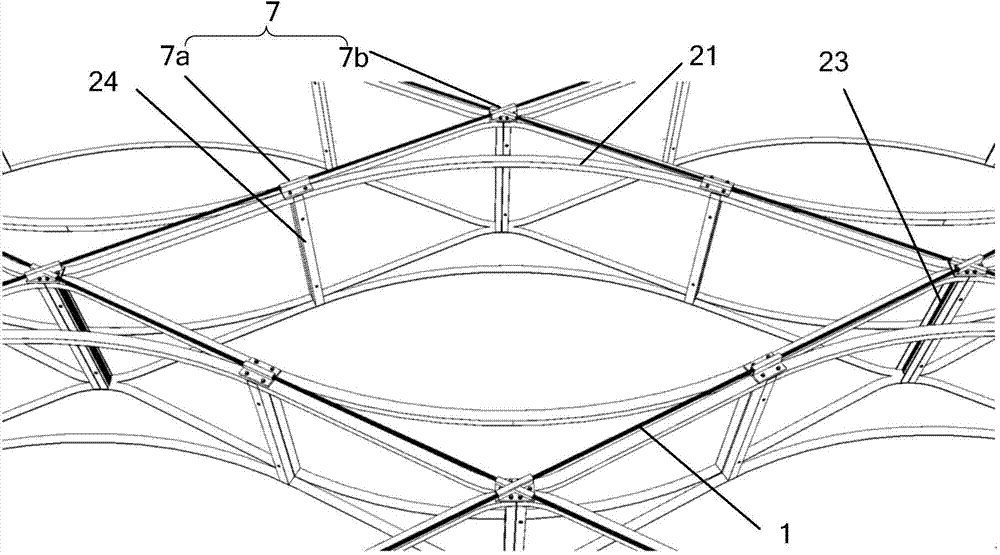 Large-span net ceiling system and mounting method thereof