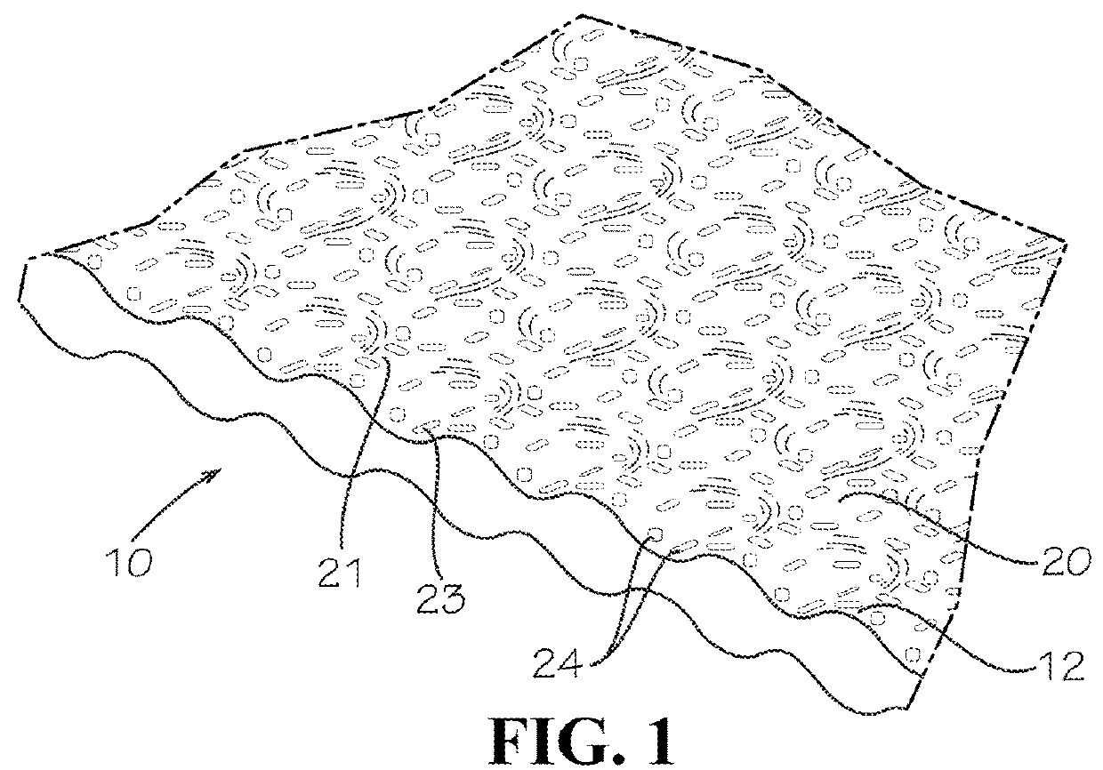 Metalized fabric heating blanket and method of manufacturing such