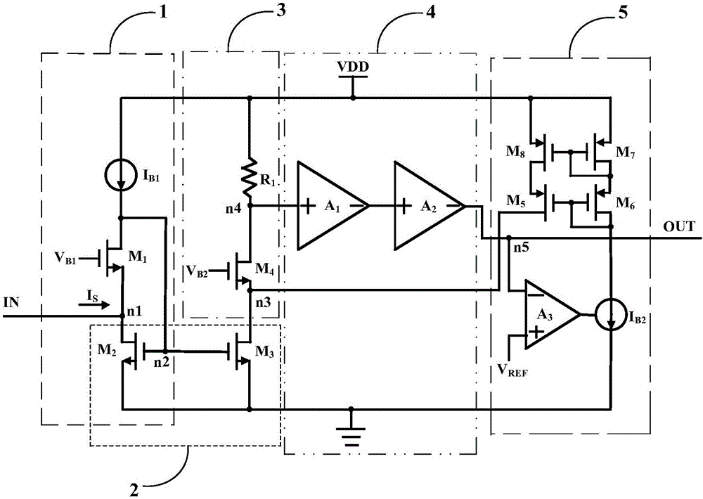 Current pre-amplifier, time resolution reading circuit and time resolution detection device