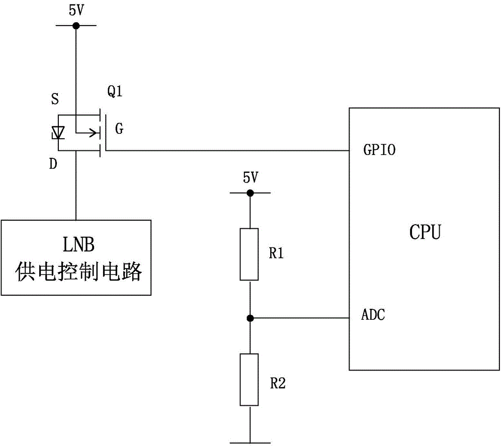 Split-type LNB interface circuit