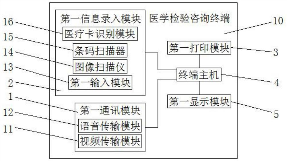 Distributed medical examination and consultation system for remote medical treatment and implementation method