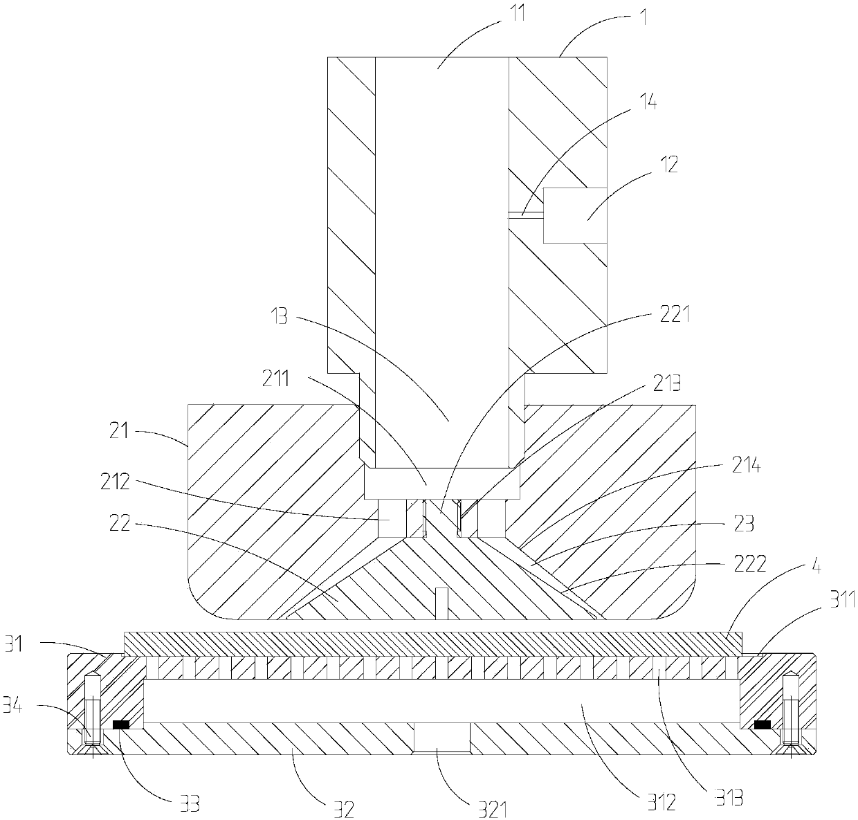 Gas-liquid-solid three-phase abrasive flow polishing tool based on cavitation effect