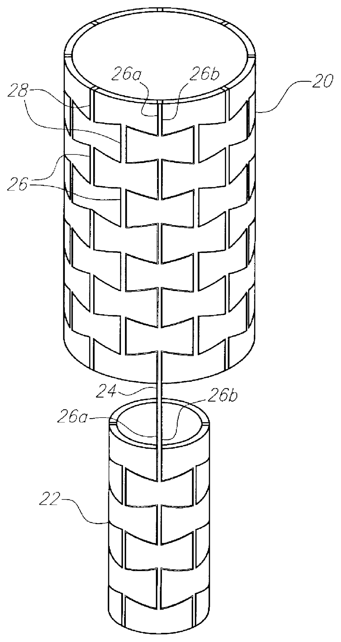 Stent or graft support structure for treating bifurcated vessels having different diameter portions and methods of use and implantation