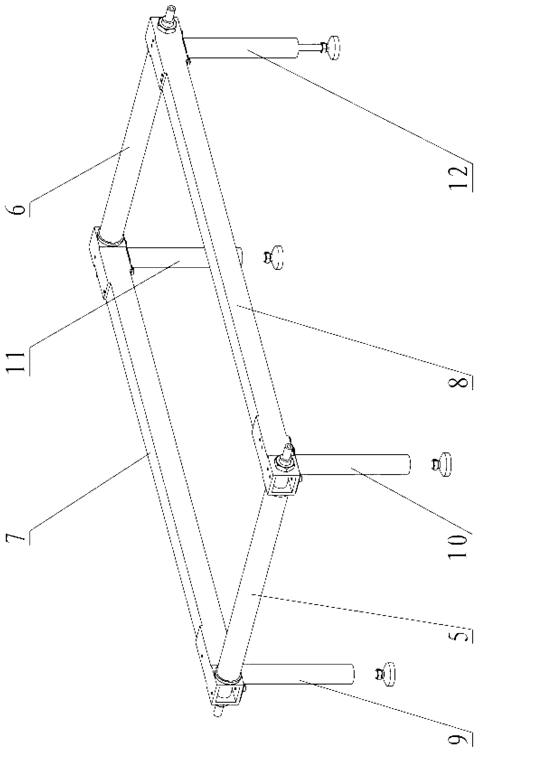 Split assembly and disassembly type device for measuring automobile four-wheel aligner