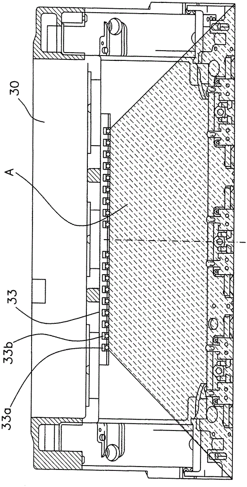 Flat knitting machine with lighting device