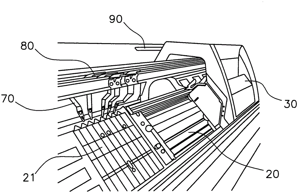 Flat knitting machine with lighting device