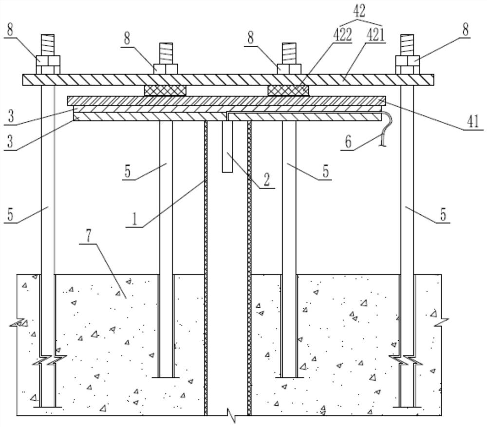 Borehole closed monitoring structure for gushing water