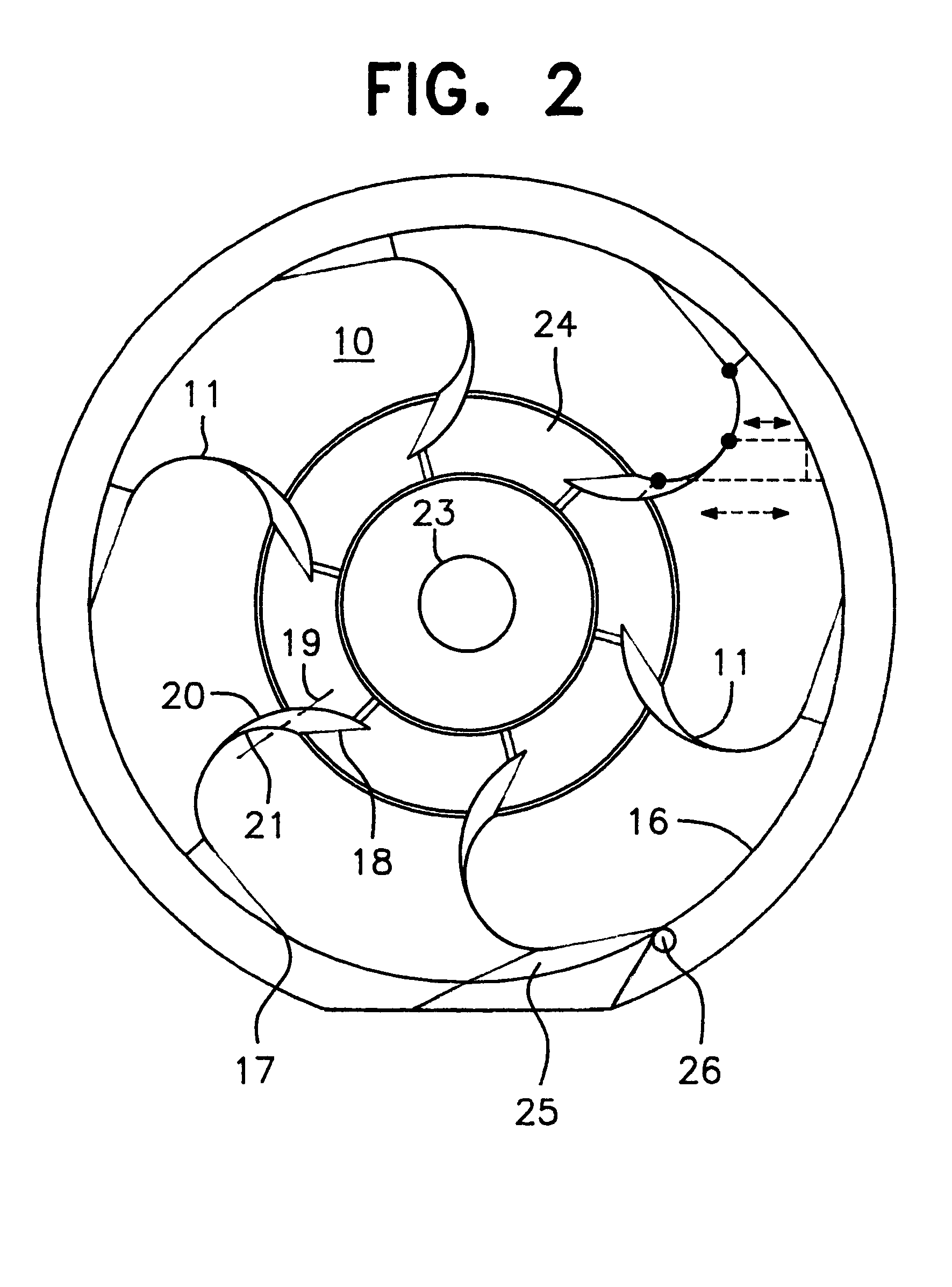 Device for producing a pourable product with a guide vane therein